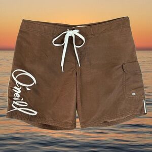 O’Neill Board Shorts Size 3 Jrs Brown & White Y2K